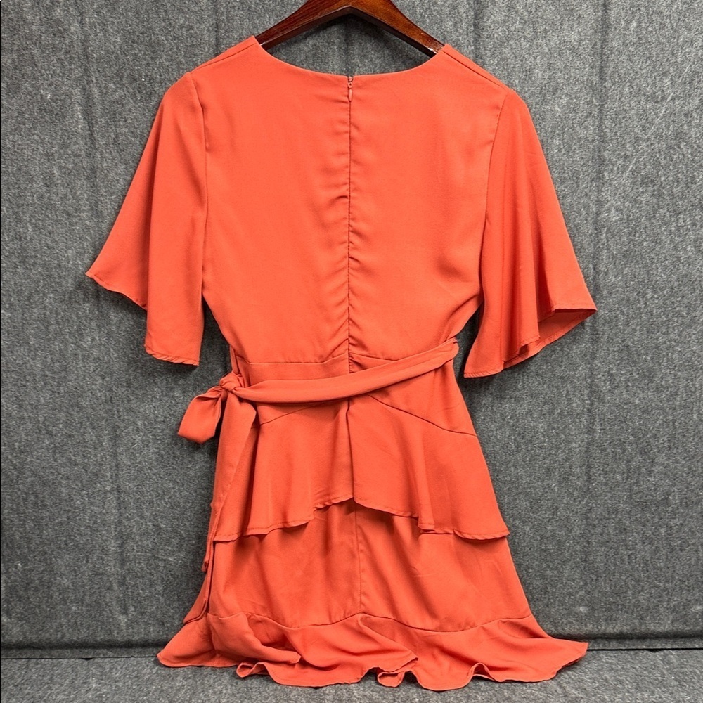 Altar'd State Vibrant Orange Wrap Dress - Picture 3 of 4